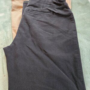Croft and Barrow effortless pull on pants. black and tan.